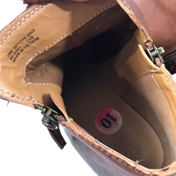 Frye Brown Leather Judith Zip Ankle Boots women’s size 10 - Picture 9 of 10